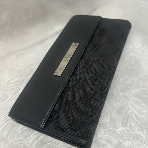 Gucci Black long monogram wallet - Picture 1 of 11